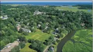  ?? Patrick Sikes / For Hearst Connecticu­t Media ?? An aerial view of the town of Guilford.