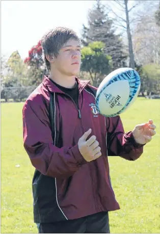  ??  ?? Up-and-comer: Matamata College student Hayden Bell is playing for the New Zealand Harlequins under17 team this season.