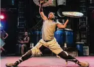  ?? Courtesy Performing Arts Houston ?? Houston native Reggie Talley stretches himself in the production of “Stomp” coming to Jones Hall.