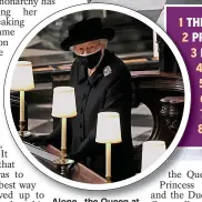  ?? ?? Alone...the Queen at the funeral last April