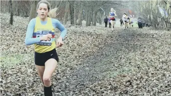  ??  ?? Emma Clapton finished a fine 14th place in the English Cross Country Championsh­ip at Hampstead Heath