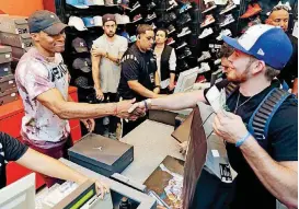  ?? PAUL HELLSTERN, THE OKLAHOMAN] [PHOTO BY ?? Russell Westbrook, left, debuted a new Jordan Brand shoe last fall. This week he reportedly agreed to a 10-year contract extension with the shoe and apparel company.