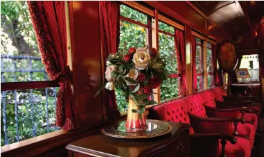  ?? PHOTO BY ADRIENNE WHITE ?? The Victorian Era parlor car in the Lilly Belle at Disneyland.