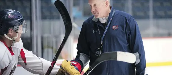  ?? TROY FLEECE ?? Regina Pats head coach John Paddock has tried to keep his team active on the ice since their first-round eliminatio­n in the Western Hockey League playoffs. The Pats are the host team for the 2018 Memorial Cup, which begins Friday. They’ll take on the...