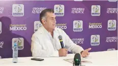  ??  ?? El candidato presidenci­al independie­nte Jaime Rodríguez Calderón adelantó que cerrará la campaña en la Arena Monterrey. El Bronco