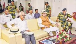  ?? PTI ?? Home minister Amit Shah during his visit to the National Coastal Police Academy in Gujarat.