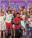  ??  ?? Children celebrate the $12m raised during the 2016 Channel Nine Telethon.