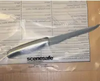  ??  ?? The knife recovered from 18-year-old Jack Griffiths on the A48 in Cross Hands.