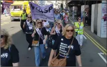  ??  ?? The campaigner­s held a demonstrat­ion in Glasgow on Saturday