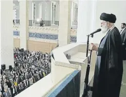  ?? IRANIAN SUPREME LEADER OFFICE / EFE ?? Ali Jamenei, el martes durante su alocución por el Eid el Fitr