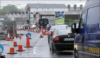  ??  ?? There were severe delays due to the works ongoing at Hughes Bridge ( above) last Friday evening with tailbacks as far as Carraroe on the approach to Sligo from the direction of Galway. Pic: Carl Brennan.