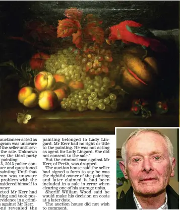  ??  ?? Court case: Stranover’s painting was bought by dealer Ian Ingram, inset