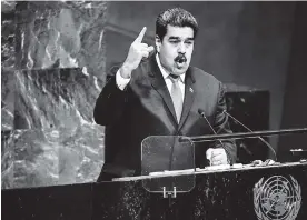  ?? AFP ?? Nicolás Maduro, presidente de Venezuela, durante su discurso en la ONU.