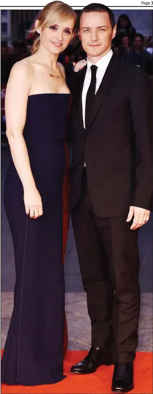  ??  ?? Star couple: James McAvoy and Anne-Marie on the red carpet last year