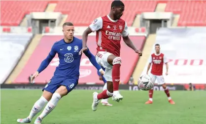  ??  ?? Ainsley Maitland-Niles has been in and out of the Arsenal team under Mikel Arteta. Photograph: David Price/Arsenal FC/Getty Images