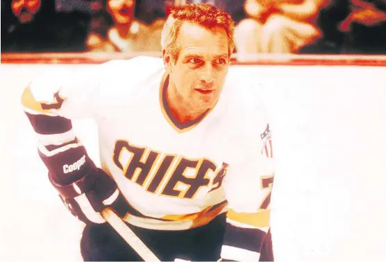  ?? POSTMEDIA FILE PHOTO ?? Paul Newman played the starring role in Slap Shot, a sports comedy filmed in 1977 that has long been a cult classic among hockey fans and players.