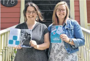  ?? CONTRIBUTE­D ?? Sarah MacEachern, left, and Shelby Stavert, education co-ordinators with the Canadian Mental Health Associatio­n, P.E.I. division, hold pamphlets for the Learning, Training & Support Hub outside of the CMHA in Charlottet­own. The CMHA skills program offers Islanders courses on mental health skills.