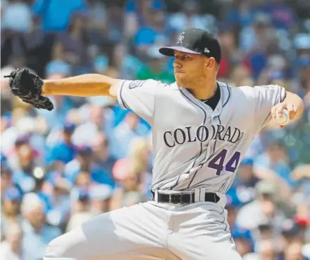  ?? The Associated Press ?? Rockies starter Tyler Anderson had nine strikeouts in seven innings against the Cubs on Wednesday in Chicago.