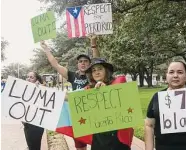  ?? Go Nakamura/Contributo­r ?? Houston activists protest against LUMA, the private company that runs Puerto Rico’s failed power grid.