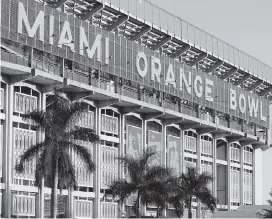  ?? ROBERT SULLIVAN AFP/Getty Images ?? Football returns to Little Havana when UM and FIU play at Marlins Park, site of the old Orange Bowl stadium and former home of the Hurricanes..