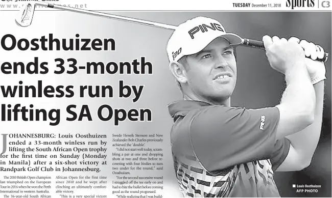  ?? AFP PHOTO ?? Louis Oosthuizen