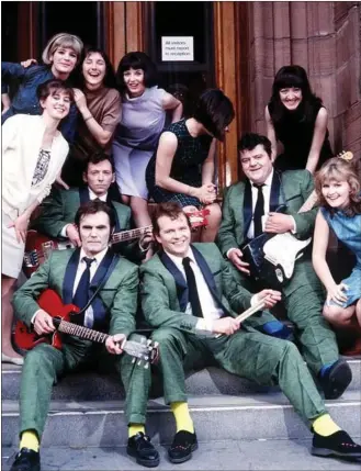  ??  ?? Maurice Roëves, front left, as the rebellious Vince Diver in the hugely popular 80s drama Tutti Frutti