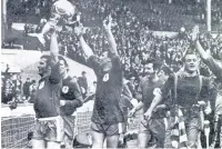  ??  ?? Players celebratin­g the 1970 cup win