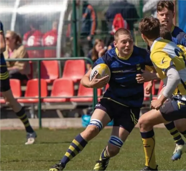  ??  ?? Alex Häljestig har utvecklats mycket sedan han började med rugby för fem år sedan.