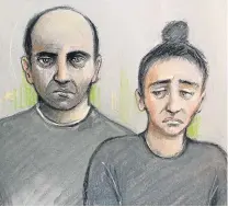  ??  ?? Artist’s impression of Medouni and Kouider in court
