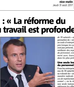  ?? (Photo AFP) ?? Emmanuel Macron présente son projet de réforme dans une interview à paraître aujourd’hui dans Le Point.