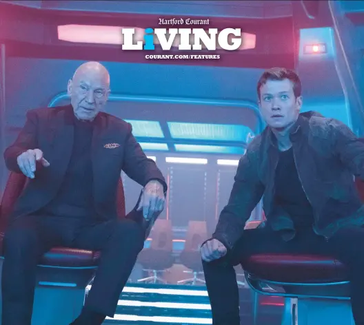  ?? PARAMOUNT+ ?? Patrick Stewart as Jean-luc Picard, left, and Ed Speleers as Jack Crusher in “Star Trek: Picard.”