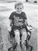  ?? COURTESY OF MANDY WILLI ?? Cole Terrill, 11, inspired John Waite to raise money for the fight against muscular dystrophy.