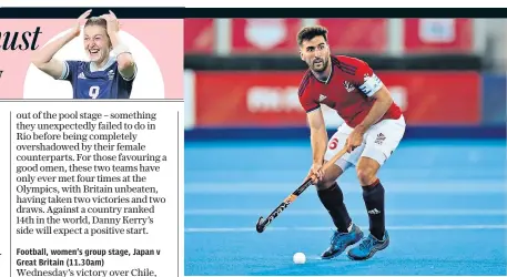  ??  ?? Opener: Adam Dixon captains the Great Britain men’s hockey team against South Africa today