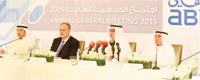  ??  ?? KUWAIT: ABK Chairman Talal Behbehani addresses the annual general body meeting yesterday.