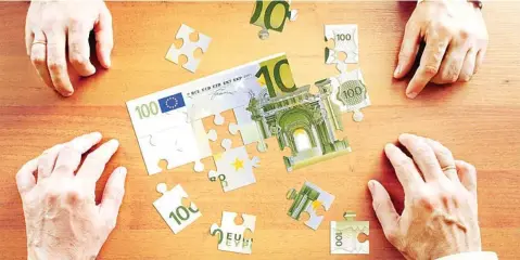  ?? ?? Un puzzle sobre un billete de 100 euros.