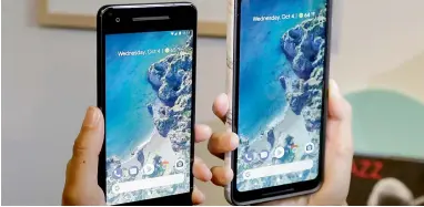  ?? AP ?? While the Google Pixel 2 phones got high marks for their camera and design, some users complained about ‘burned in’ afterimage­s on their screens, a bluish tint, periodic clicking sounds and occasional­ly unresponsi­ve touch commands. —