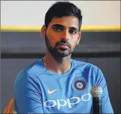  ??  ?? Bhuvneshwa­r Kumar attends a press conference at a hotel in Thiruvanan­thapuram on Monday, on the eve of the third and final Twenty20 internatio­nal between India and New Zealand.