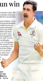  ?? REUTERS ?? Australia pacer Mitchell Starc was Man of the Match in the first Test.