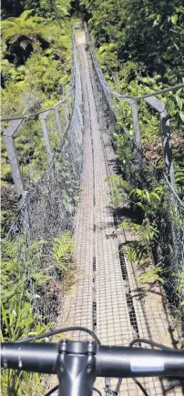  ?? PHOTO: ELEANOR HUGHES ?? A swing bridge on the Mangapurua Track.