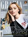  ??  ?? Phoebe Dynevor wears a T-shirt bearing Cressida’s exclusive motif Grazia