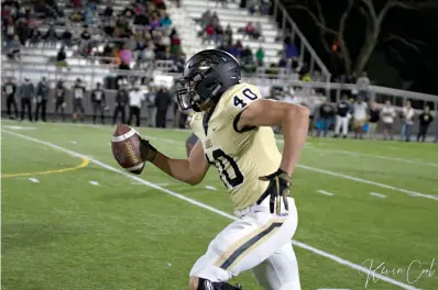  ?? Submitted photo ?? ■ Pleasant Grove’s Landon Jackson returns the ball during a game last season. Jackson has been named the Defensive MVP on the 13th annual East Texas Dream Team for the second season in a row.