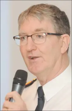  ??  ?? Séan Ward, Garda Chief Superinten­dant in the Louth Division speaking at the Muirhevnam­or Community Youth Project &amp; Camlough Community Associatio­n Peace Impact Programme ‘Effective Policing through Partnershi­p’ Conference in The Crowne Plaza.