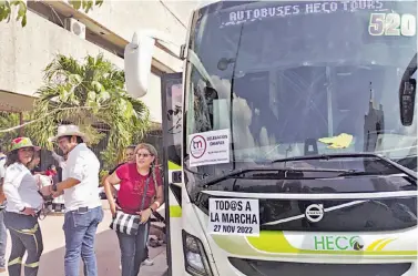  ?? ?? Desde Tuxtla Gutiérrez
salieron camiones a la Ciudad de México