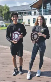  ?? 01_B35AHS14 ?? Samuel Gaber Hammednor and Isla McKelvie won the Arran Federation SWI School Sports Champions Awards.