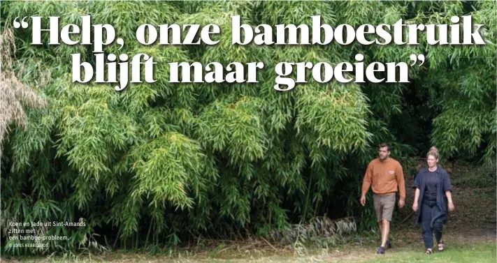  ?? ?? Koen en Jade uit Sint-Amands zitten met een bamboe-probleem.