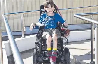 ?? Picture: Bev Lacey ?? FREEDOM: Twelve months after getting his new NDIS wheelchair, Angus Hopkins is mobile and able to take part in a variety of activities.