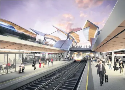  ??  ?? &gt; An artist’s impression of how Birmingham Internatio­nal station could look after a £286m renovation project