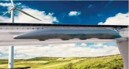  ??  ?? Fast forward to future: An artist’s impression of hyperloop