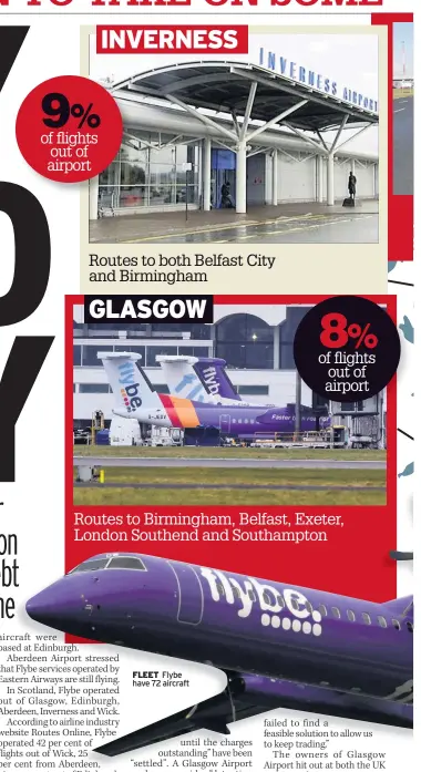  ??  ?? FLEET Flybe have 72 aircraft