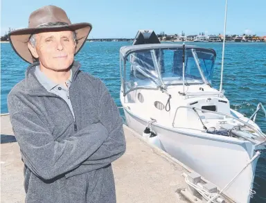  ?? Picture: GLENN HAMPSON ?? Arthur Marcel had a close call with a Coast Guard boat in a section of the Coomera River where the speed limit has been increased seven-fold.